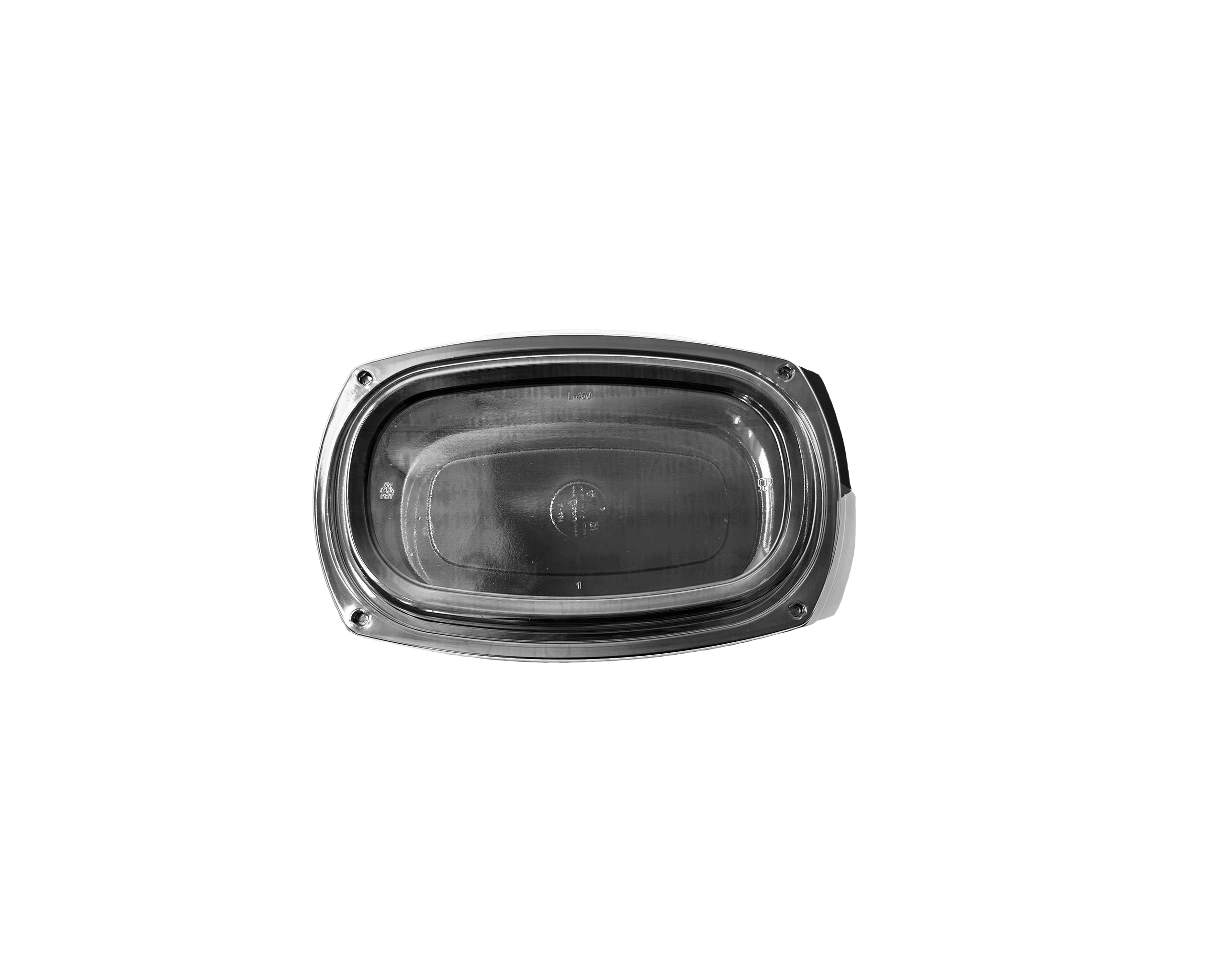 Platouri negre mici 30 x 18 cm, cu capac transparent, 50 buc/set f