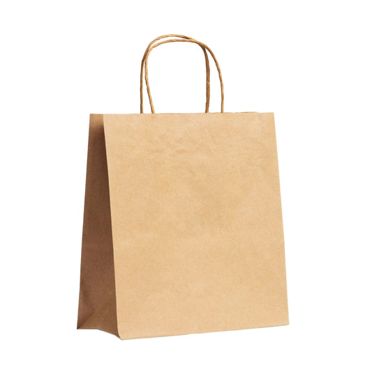 Pungi din hartie reciclabila natur cu maner snur