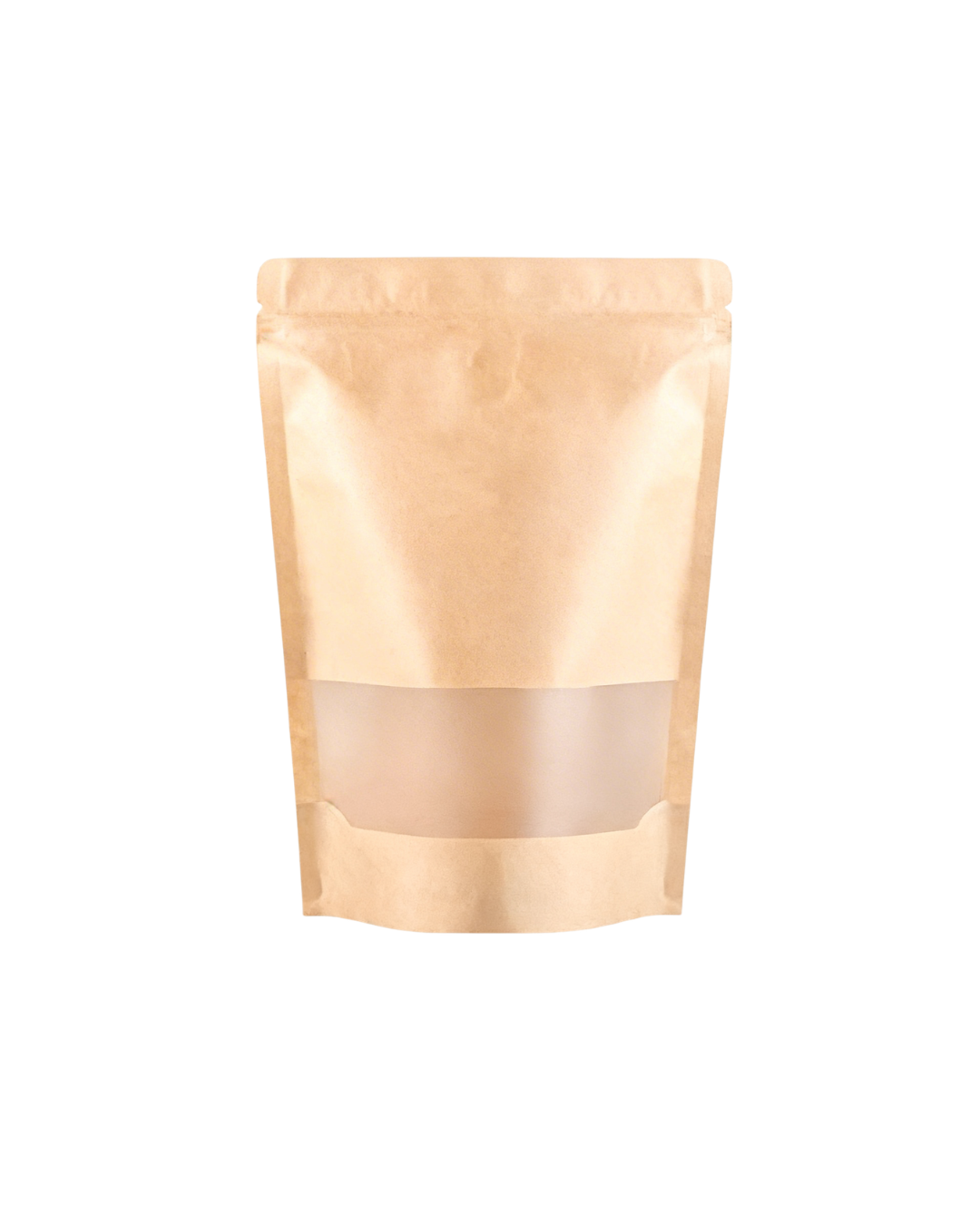 Pungi natur stand-up cu fereastra si inchidere ziplock, 2 dimensiuni, 100 buc/set