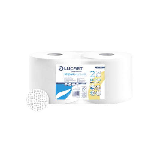 Role prosoape de mana Lucart din hartie alba, 175 m