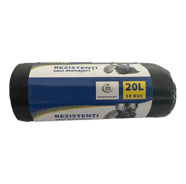 Saci menajeri negri 20L, LDPE, 50 x 70 cm, 50 buc/rola