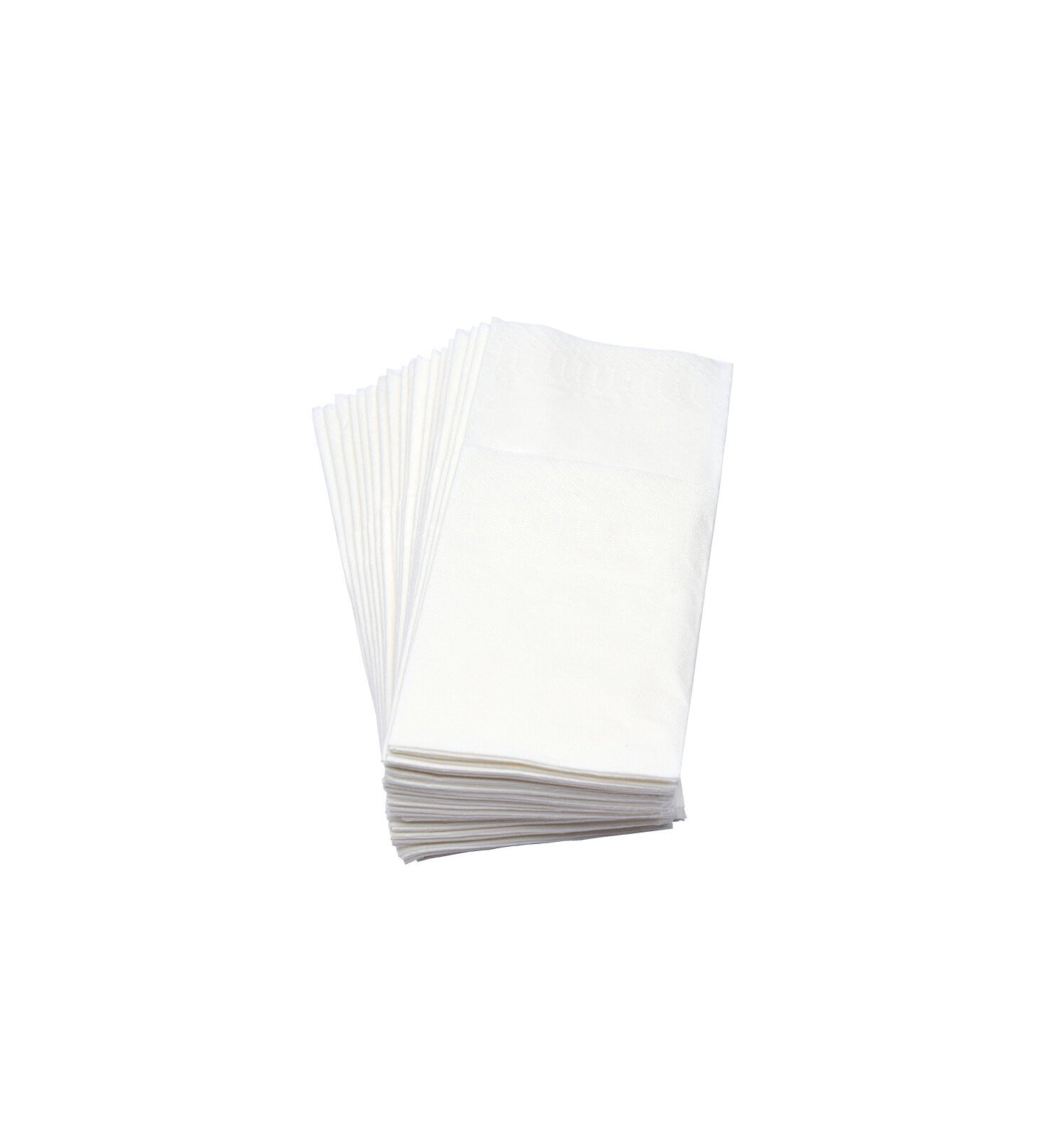 Servetele albe plic tacam, 2 straturi, 33 x 33 cm