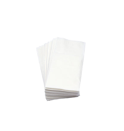 Servetele albe plic tacam, 2 straturi, 33 x 33 cm