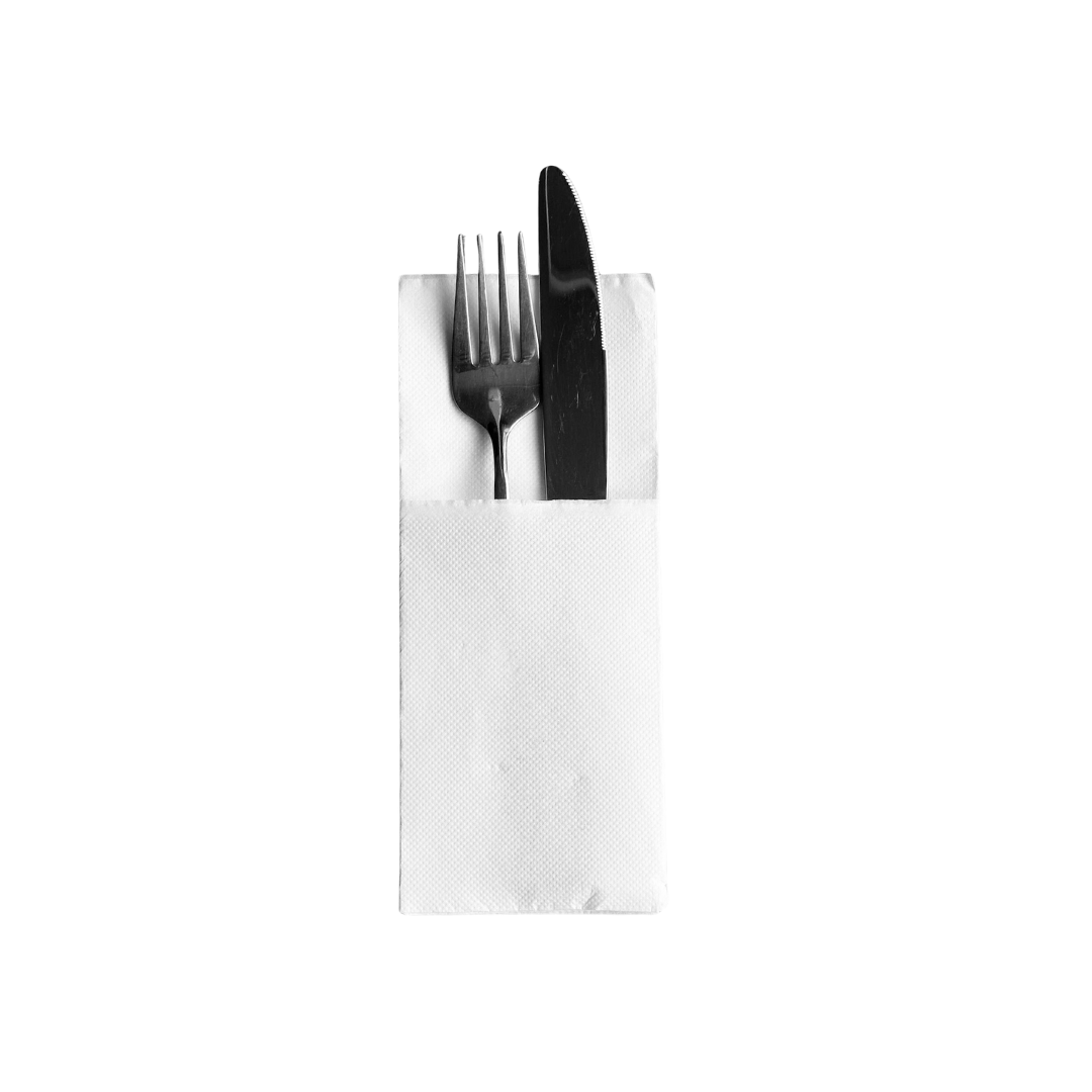 Servetele albe plic tacam, 2 straturi, 33 x 33 cm, 75 buc/pachet