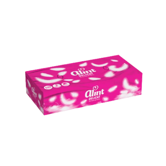 Servetele faciale albe, la cutie (pop-up), 2 straturi, 100 buc/cutie