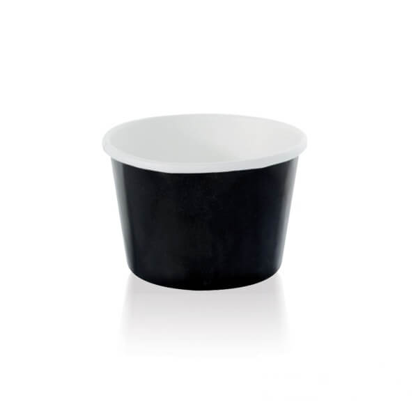 Sosiere/cupe carton negre, 120 ml, 50 buc/set