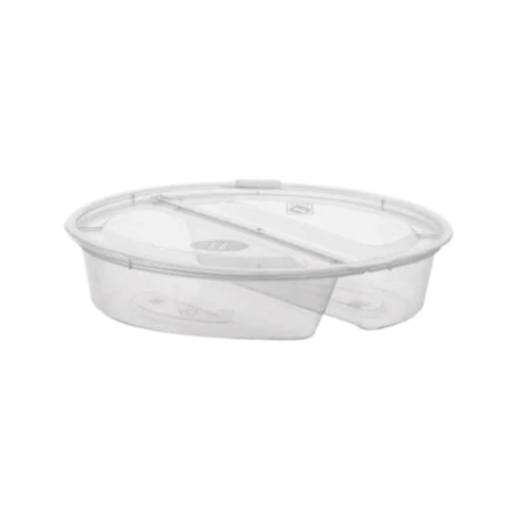 Sosiere din PP, 2 compartimente, cu capac atasat 3 oz (90 ml), 50 buc/set