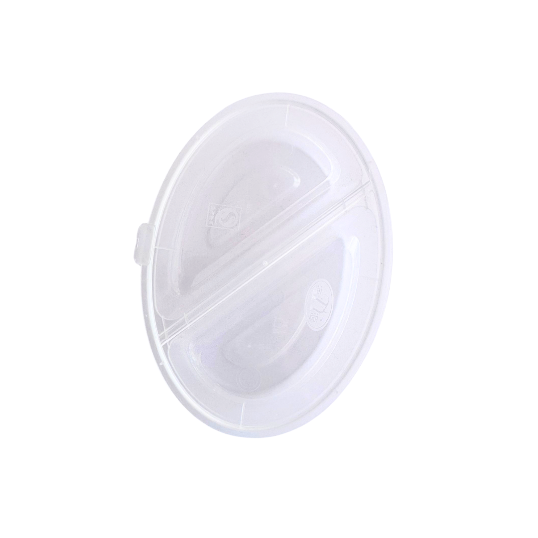 Sosiere din PP, 2 compartimente, cu capac atasat 3 oz (90 ml), 50 buc/set ketchup mustar sosiera dubla