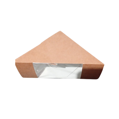 Triunghi sandwich carton kraft cu fereastra 65 mm, 100 buc/set