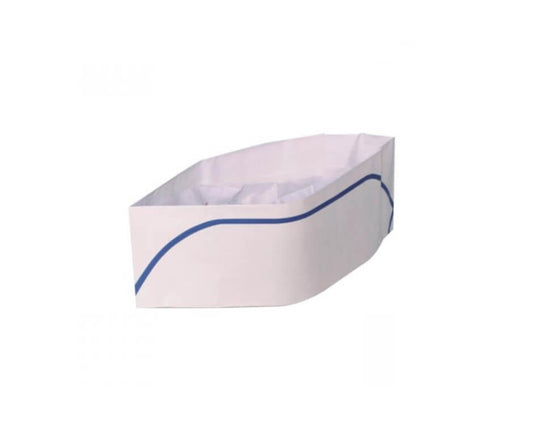 Bonete de bucatar din hartie, cu dunga color, 100 buc.
