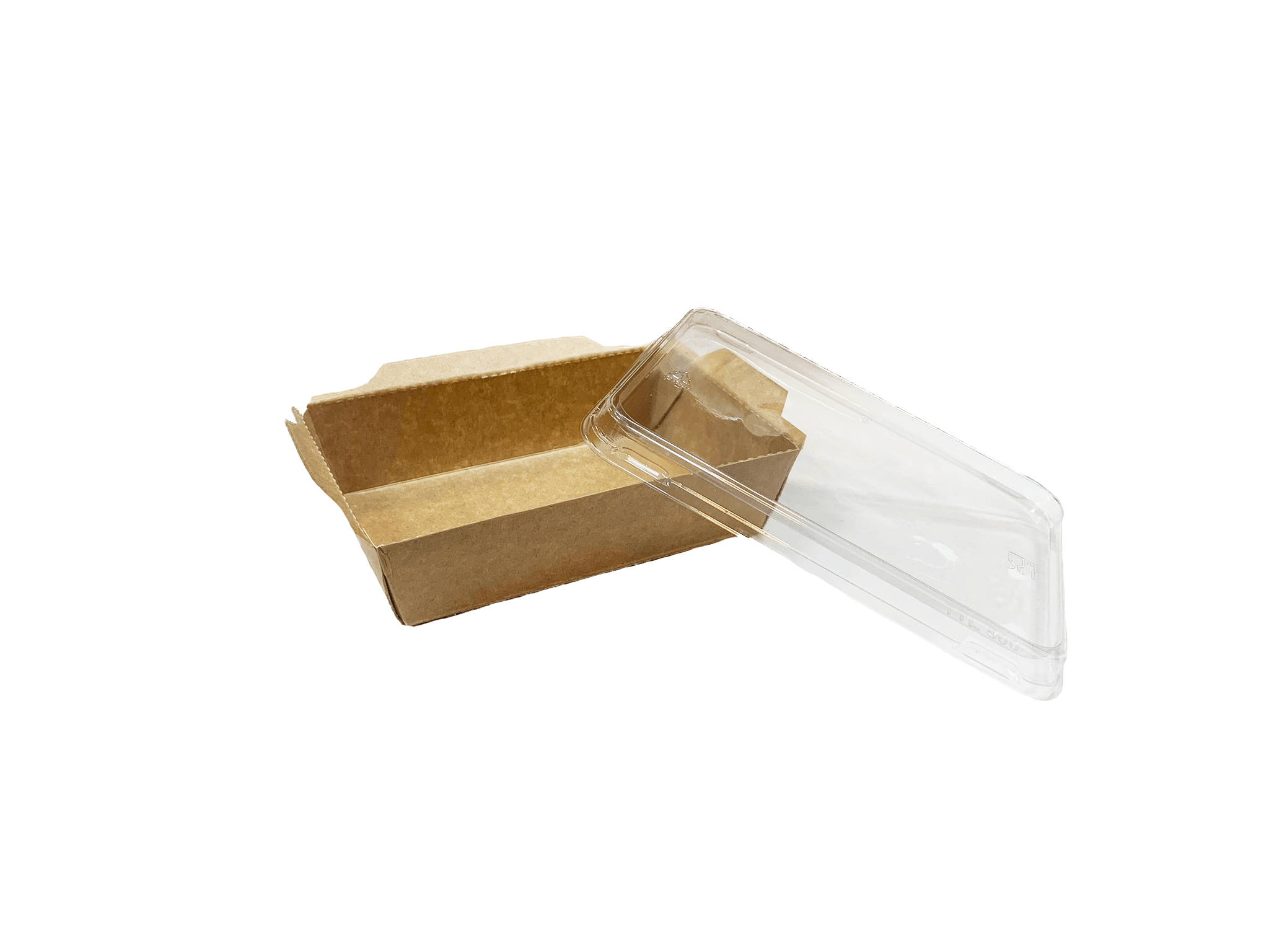 Cutii carton laminate kraft catering 1200 cc, cu capac transparent, 50 buc/set