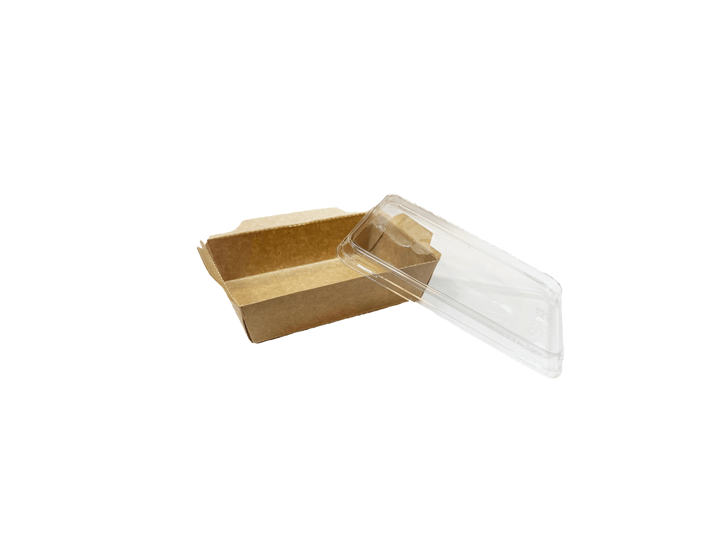 Cutii carton laminate kraft catering 750 cc, cu capac transparent, 50 buc/set