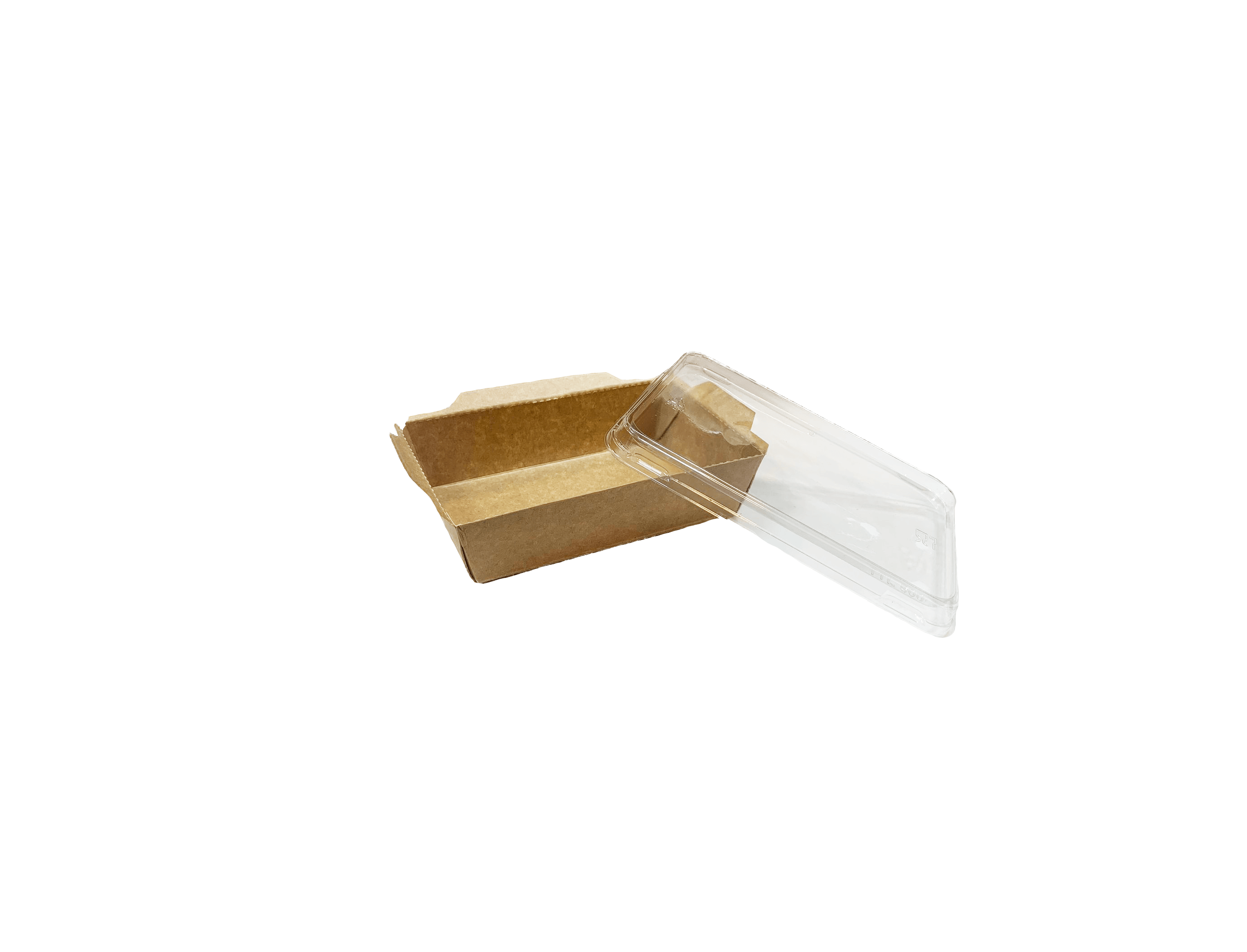 Cutii carton laminate kraft catering 500 cc, cu capac transparent, 50 buc/set