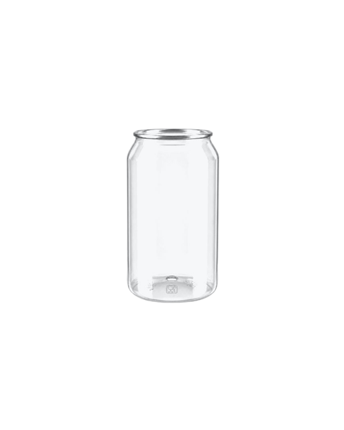 Doza PET transparenta #202, diam 64 mm, 250 ml, capac aluminiu separat, 200 buc/set