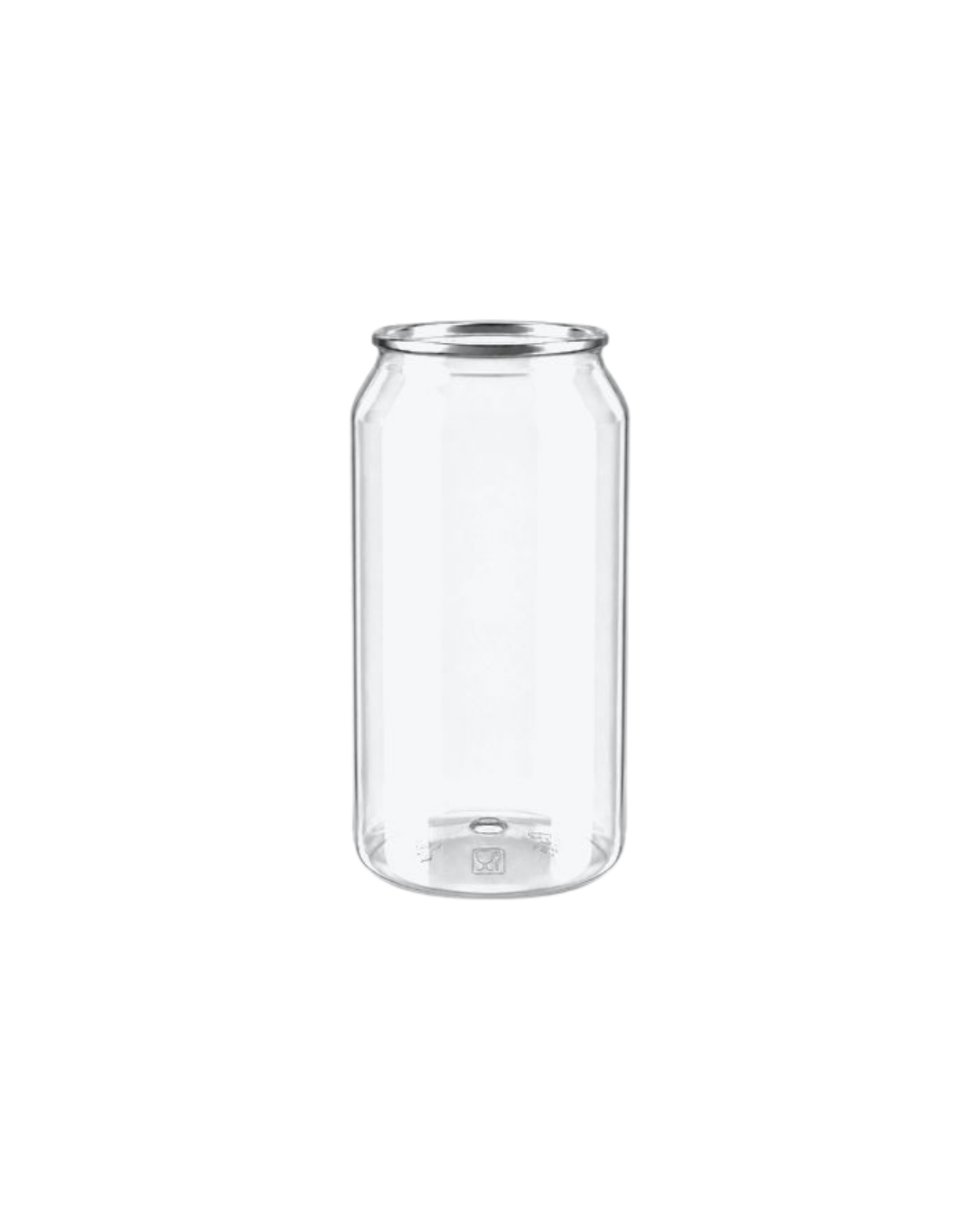 Doza PET transparenta #202, diam 64 mm, 300 ml, capac aluminiu separat, 165 buc/set