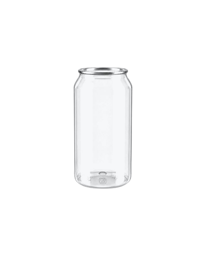 Doza PET transparenta #202, diam 64 mm, 300 ml, capac aluminiu separat, 165 buc/set
