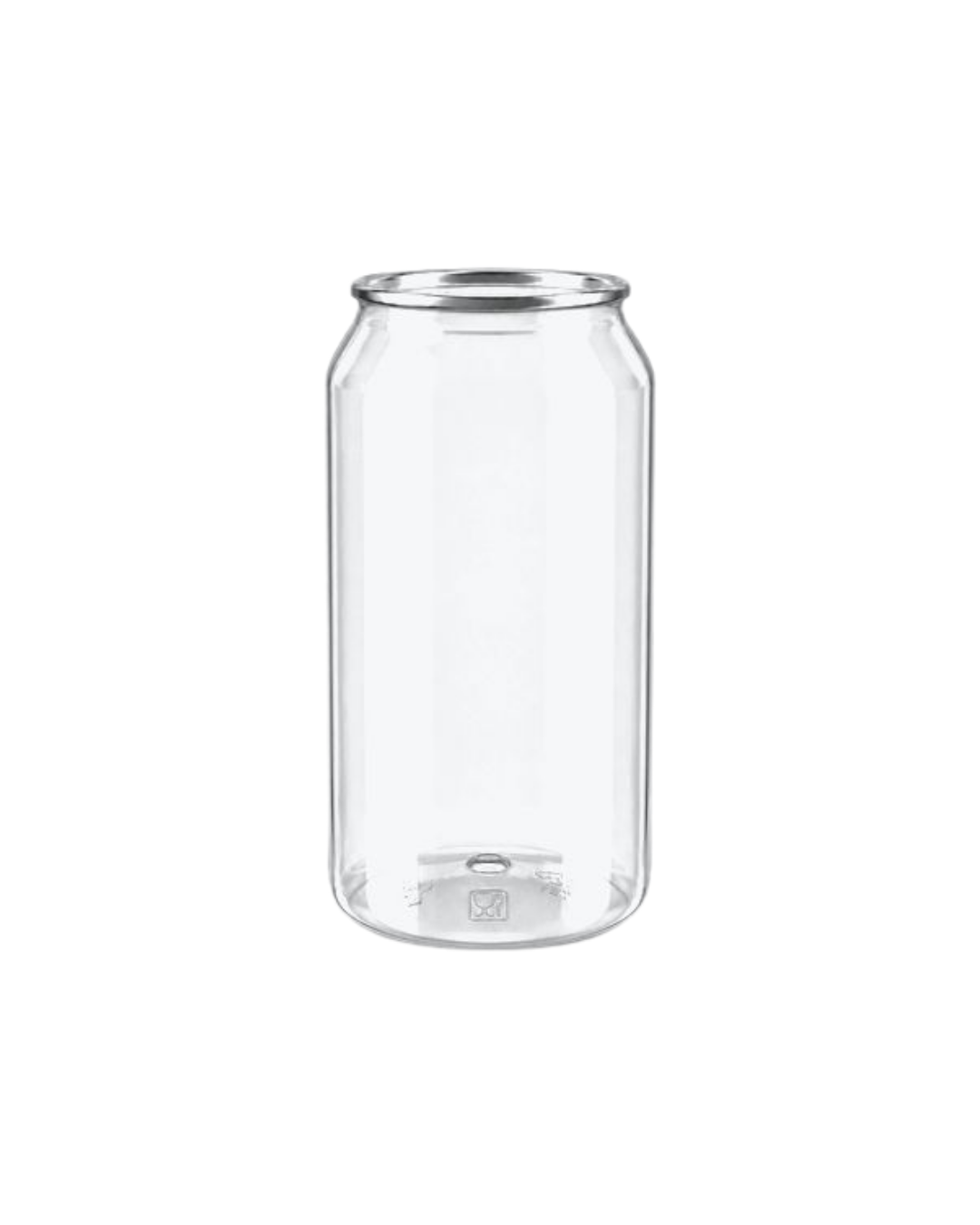 Doza PET transparenta #202, diam 64 mm, 330 ml, capac aluminiu separat, 150 buc/set