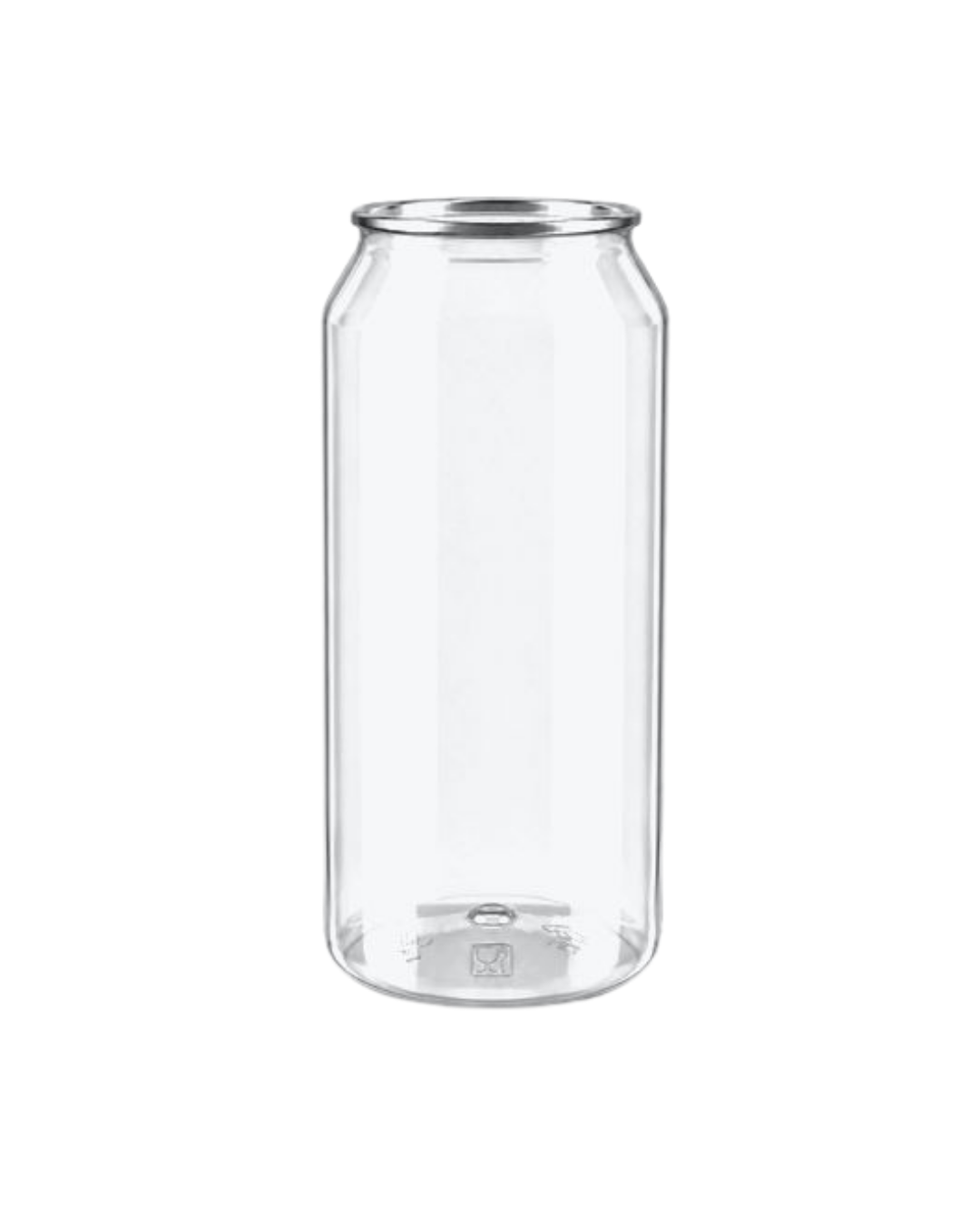 Doza PET transparenta #202, diam 64 mm, 500 ml, capac aluminiu separat, 100 buc/set