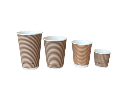 Pahare de carton kraft cu perete dublu 16 oz, 12 oz, 8 oz, 4 oz